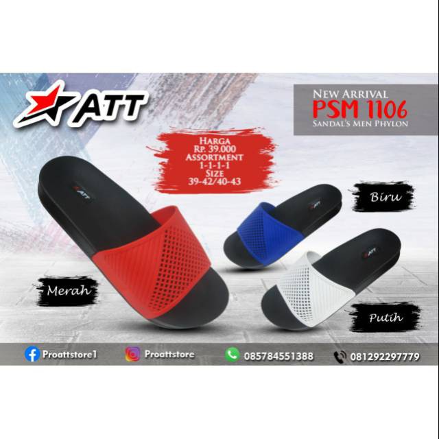 sogo  ATT PSM 1106 Sandal Selop Pria Sandal Casual Karet Slip On Original