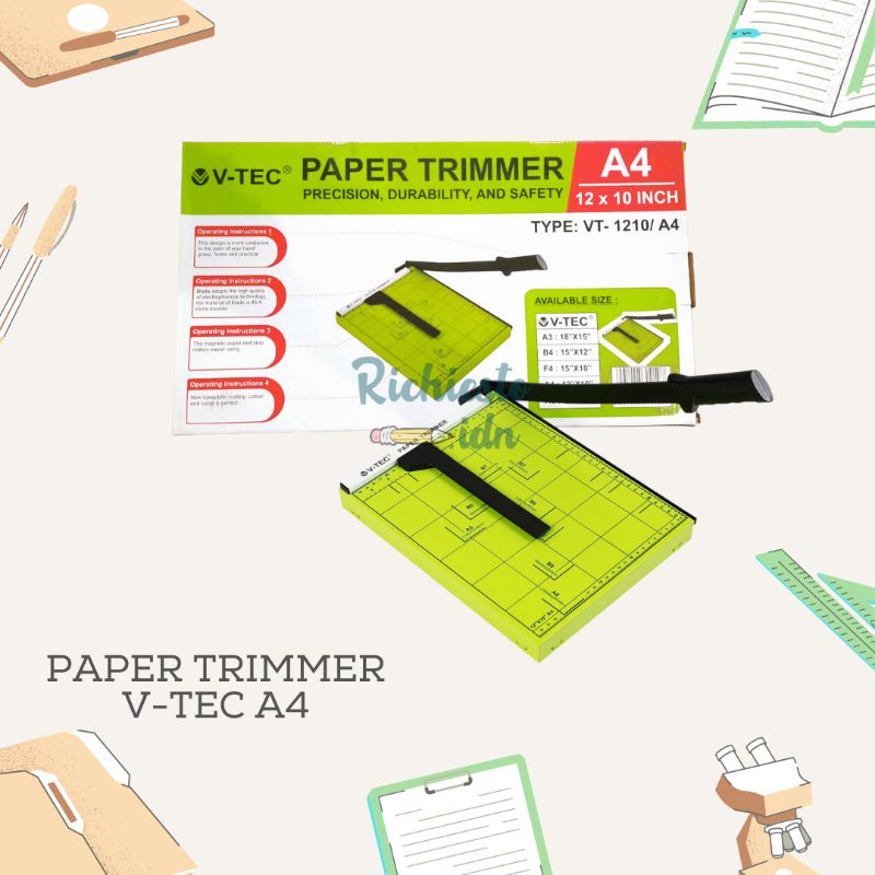 

Alat Pemotong Kertas Vtec A4/Paper Trimmer/Paper Cutter
