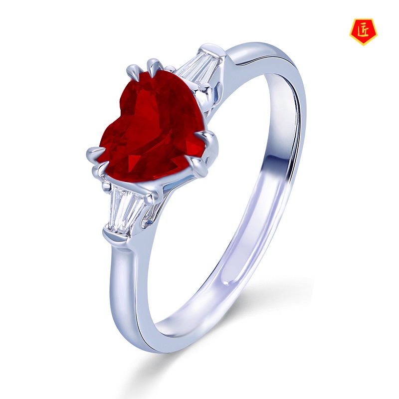 [Ready Stock]Classic Sapphire Heart-Shaped Ring