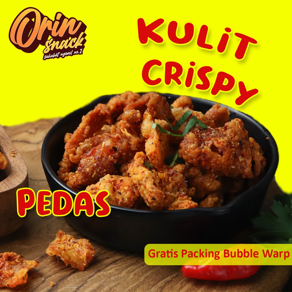 

PRODUSEN snack kiloan, KULIT AYAM KRISPY PEDAS