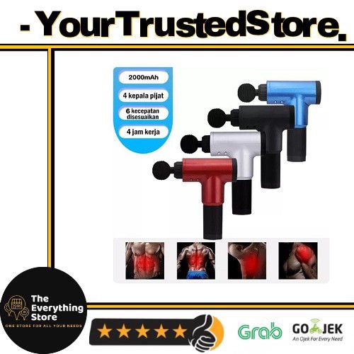 ALAT PIJAT GETAR MASSAGE GUN SPEEDS 6 KEPALA MASSAGER GUN ORIGINAL