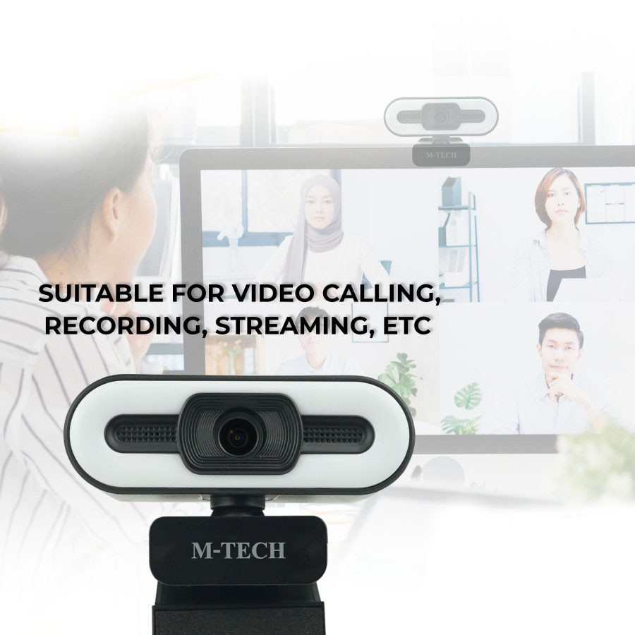 Trend-M-TECH Webcam WB600 Camera 1080P Full HD LED Ring Autofocus