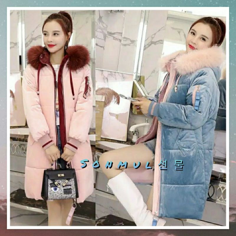 READY INDONESIA WOMAN WINTER PREMIUM VELVET PADDING COAT 'FAVE' JAKET WANITA MUSIM DINGIN IMPOR