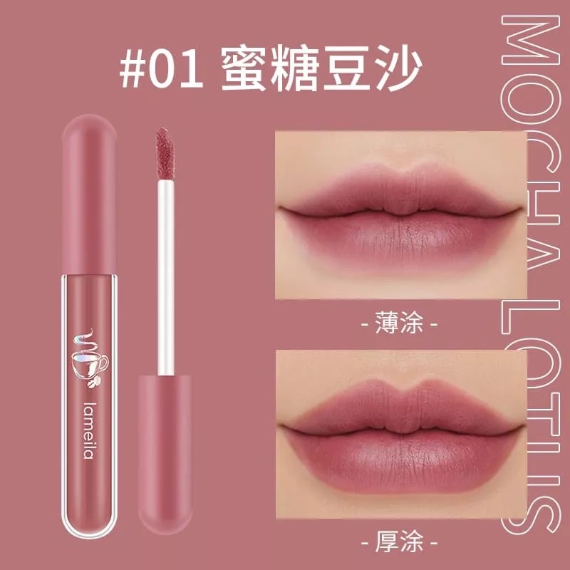 LAMEILA Lip Cream Mocha Lotus LM-1041 / LM 1041 / LM1041 Berkualitas Original Import Murah Rumah Cantik 354 Lipcream Lipgloss Lipstik