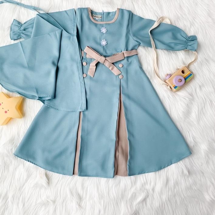Ideal ( 1 - 3 Tahun ) Zia Series Setelan Gamis Anak Perempuan Dress Anak Muslim Anak | ZIA SET BERGO