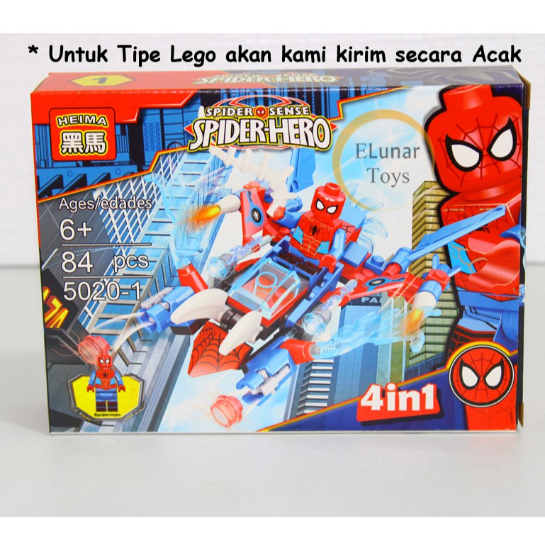 Mainan Block Heima Spiderman Minifigure 4-in-1