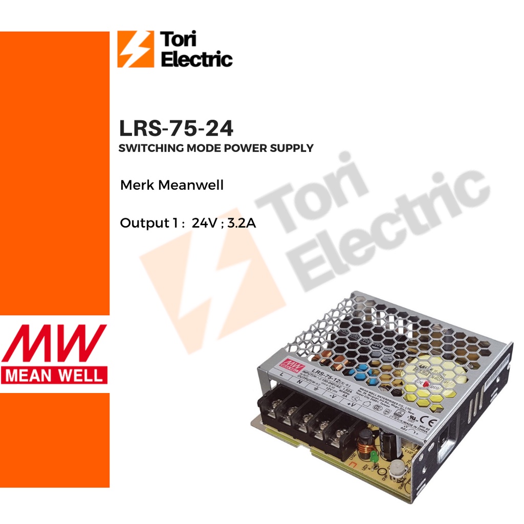 POWER SUPPLY MEANWELL LRS-75-24 LRS 75 24 LRS75 24 LRS7524