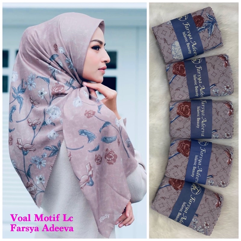 Jilbab Adeeva Denay Motif Koran Segiempat Voal Premium 30+ Motif-Motif 28