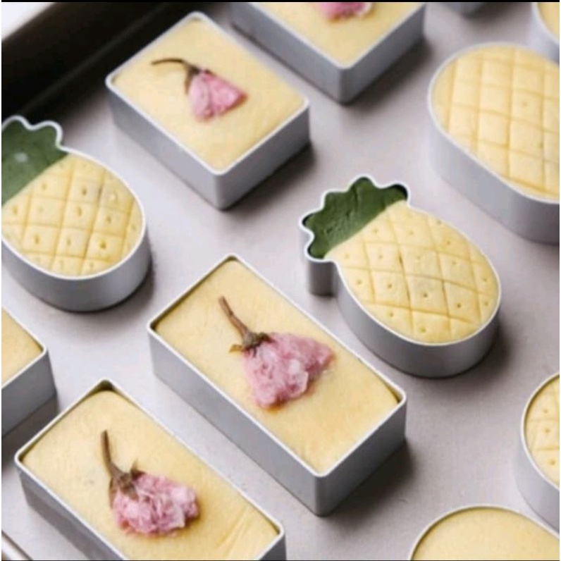 Cetakan Nastar Taiwan bentuk Nenas Nanas Pineapple Panjang Petak