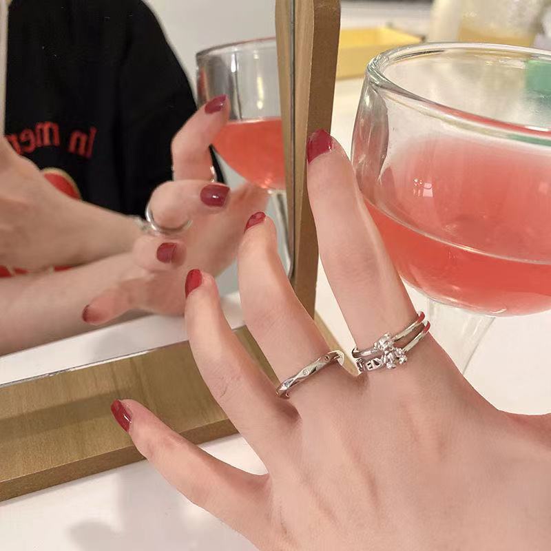 Set Cincin Model Terbuka Desain Beruang Gaya Korea Untuk Wanita