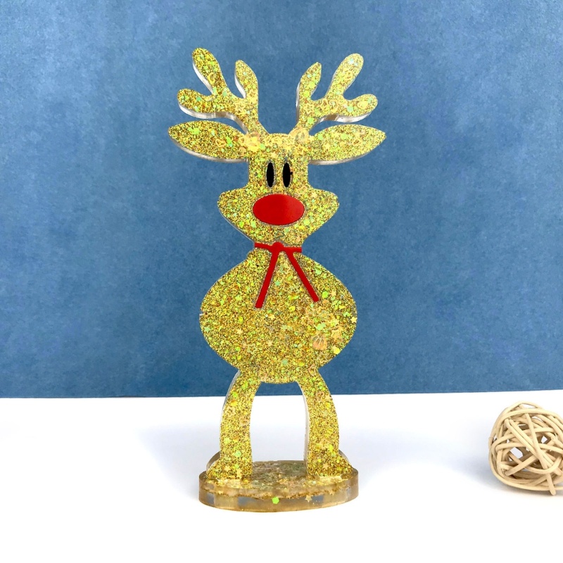 Cetakan Resin Epoksi Kristal Bentuk Rusa Natal Bahan Silikon Untuk Hadiah Anak