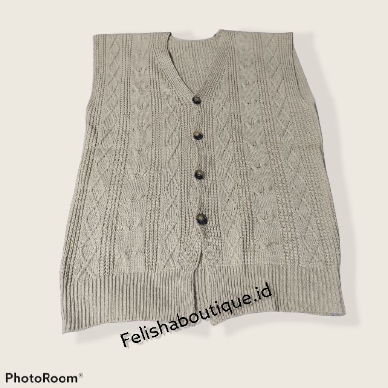 Vest Rompi Rajut Oversize Sido BIGSIZE MUAT BB 70kg+/Vest Rajut Kancing/VEST cable/Rompi Rajut Premi