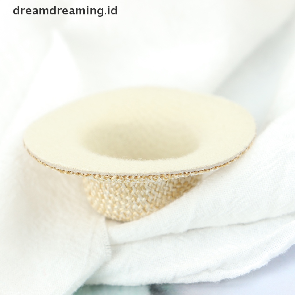 (Dreamdreaming.Id) 2pcs Miniatur Topi Jerami Untuk Aksesoris Rumah Boneka