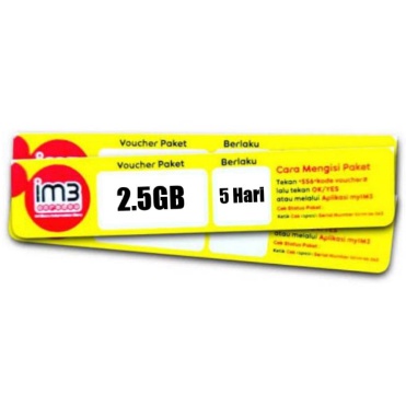 VOUCHER IM3 INDOSAT 2.5GB 5 HARI