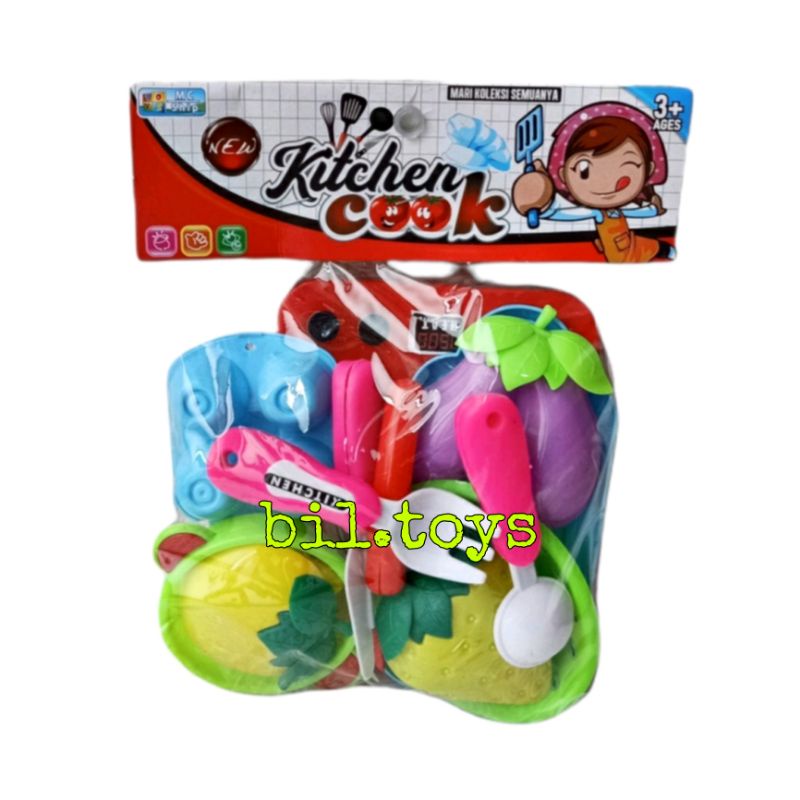 MAINAN ANAK PEREMPUAN MASAK MASAKAN KITCHEN COOK KANTONG KOMPOR TELUR BUAH MAINAN MK26 MK 26