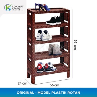 Rak Sepatu  Plastik  Motif Rotan  Tabitha Shopee Indonesia