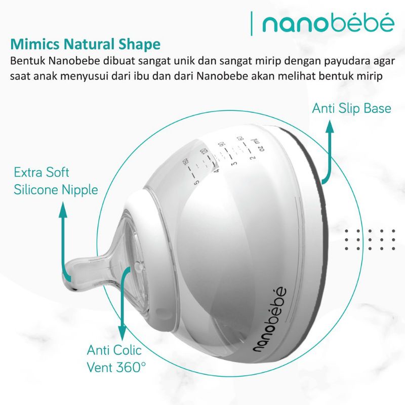 Nanobebe Bottle Breastmilk Single Triple 150ml 240 ml, Botol susu Bayi Nano bebe