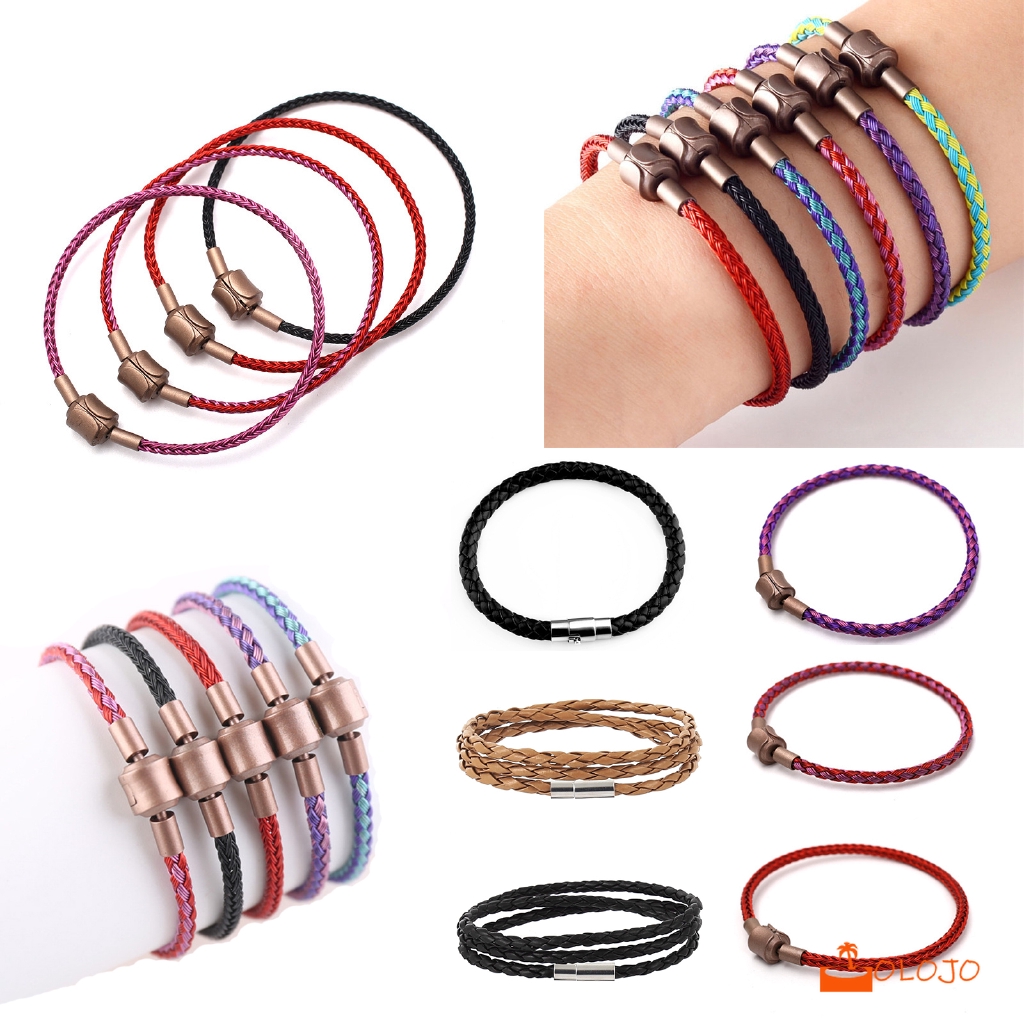 OLOJO Tahan Air Bracelet Tali Kawat Gelang Pria Dan Wanita Tahun Hidup 3D Keras Emas DIY Multi-warna