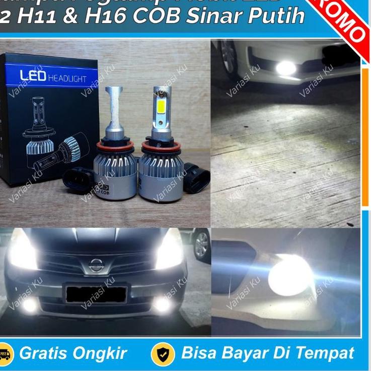 Serbuuuu.. LAMPU FOGLAMP KABUT BUMPER LED MOBIL S2 H11 H16 COB 2 SISI POWER BRIGHT SINAR PUTIH: AVAN