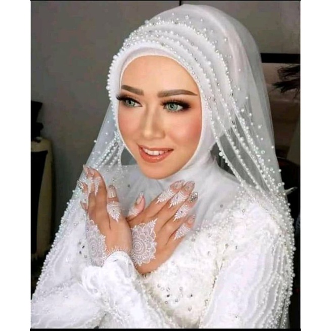Slayer pengantin/veil pengantin/slayer akad/slayer wedding/slayer pesta/slendang pengantin