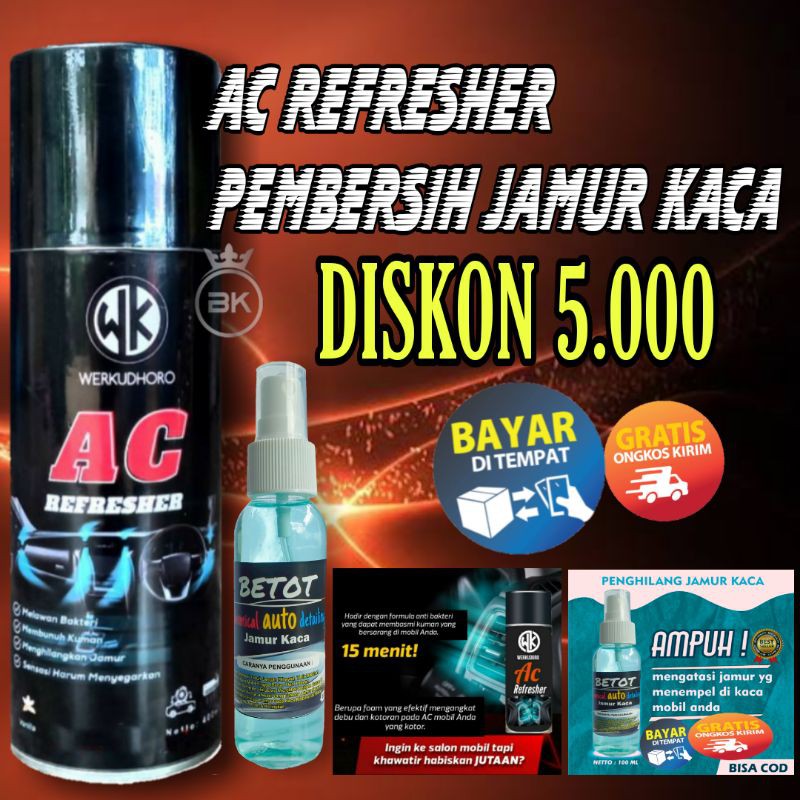 AC REFRESHER MOBIL / PEMBERSIH AC &amp; PEMBERSIH JAMUR KACA MOBIL / OBAT JAMUR KACA EFEK DAUN TALAS / GLASS CLEANER