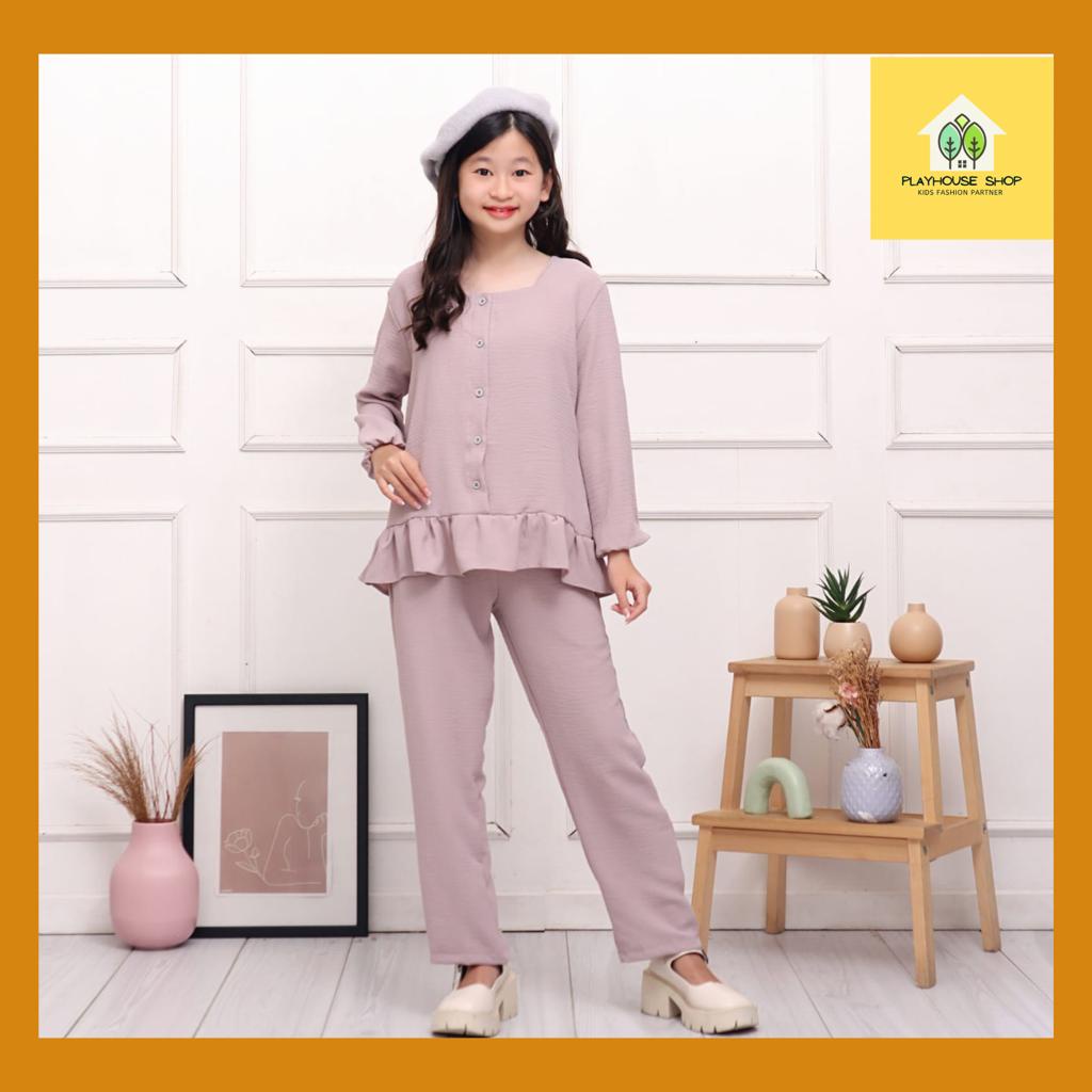 Play House Setelan Anak Perempuan Blouse Fashion Korea  Umur 6-12 Tahun