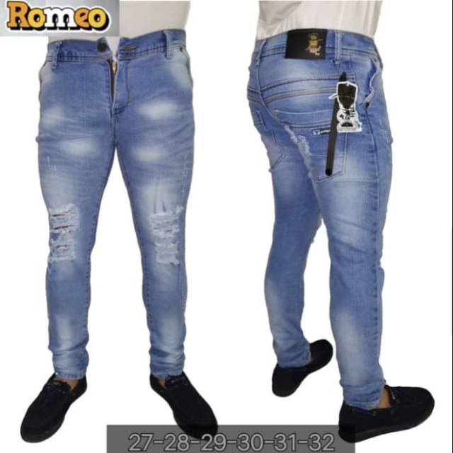  Sobek  fashion cowok Distro 27 38 celana  jeans  Sobek  Pria  