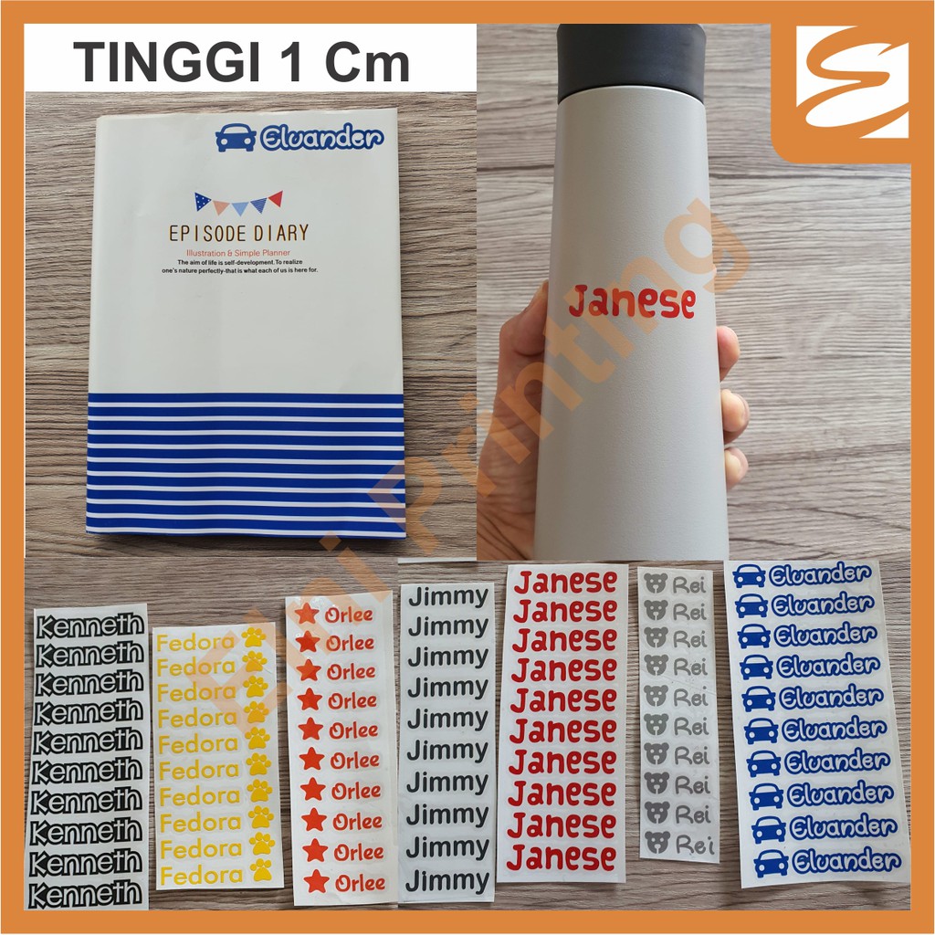 

Stiker label nama Cuting (Sticker label nama Cutting) Tinggi 1cm