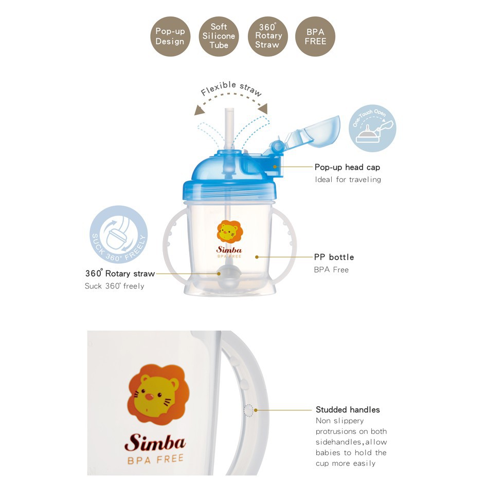 Simba Training Cup with Auto Straw Botol Sedotan Anak Bayi