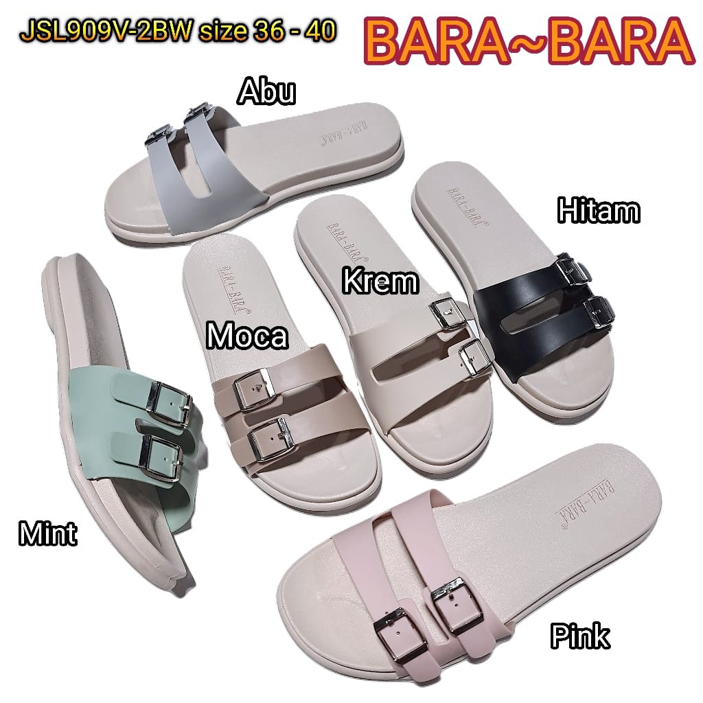 sandal jelly bara bara import sendal wanita karet barabara cewek JSL909V-2BW