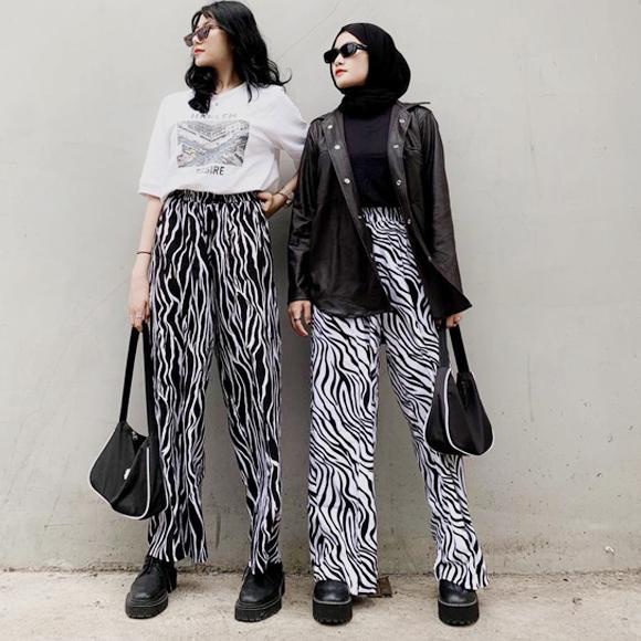 (BIG SALE) Celana Kulot Zebra / Celana Highwaist Corak Zebra/ Celana Zebra / Celana Wanita Kulot