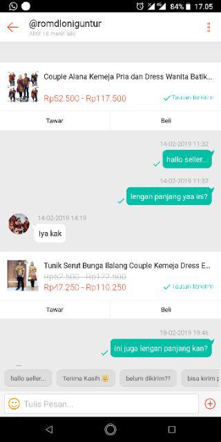 Couple Alana Kemeja Pria Dan Dress Wanita Batik Katun Exclusive Premium