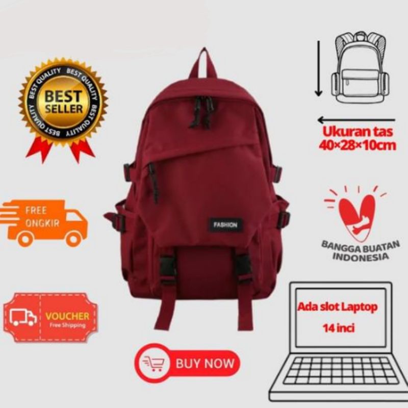 Tas Ransel Backpack Gendong branded Tas multifungsi Pria wanita