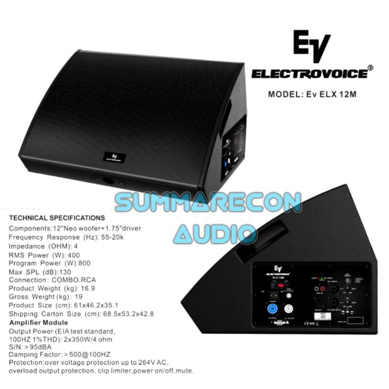 SPEAKER AKTIF ELECTRO VOICE EV ELX 12M ORIGINAL 12 INCH SPEAKER AKTIF