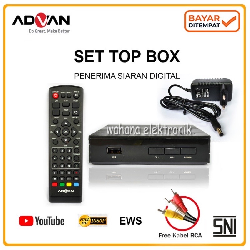 ADVAN DIGIBOX STB DV3T2 Set Top Box Tv digital Youtube 1080p Receiver