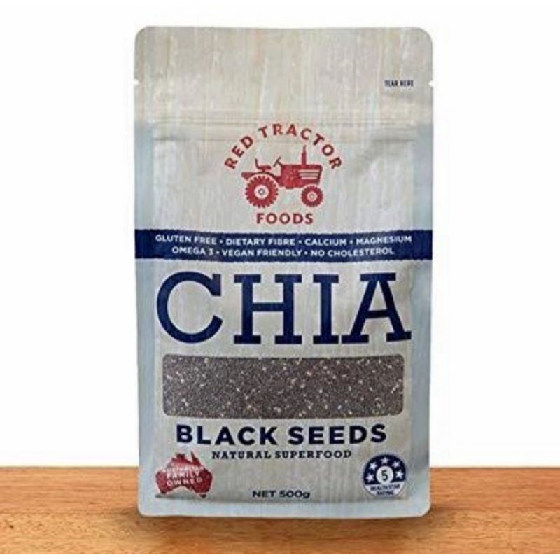 

Red tractor foods chia black seeds 500 gr | gluten free | sarapan