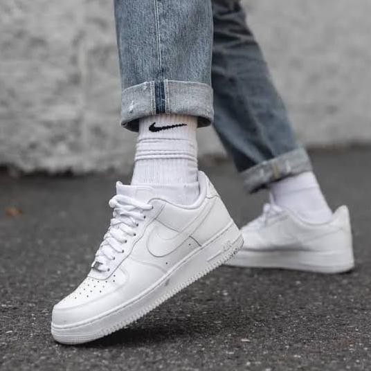 Branded Sepatu Pria Keren☀ nike air force 1 all white original MURAH