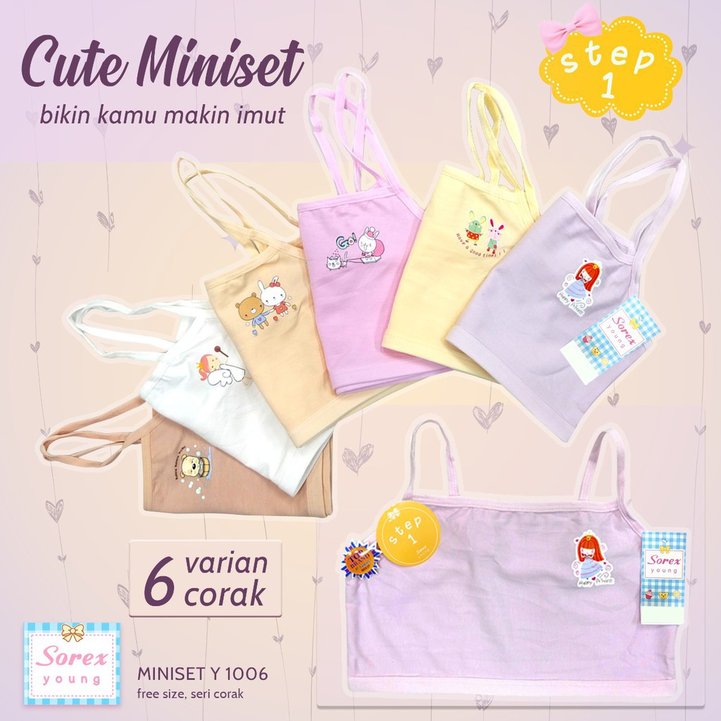 Miniset Sorex Y 1003 1004 1005 1006 1007 Miniset Termurah Original - BRA untuk anak Perempuan Remaja