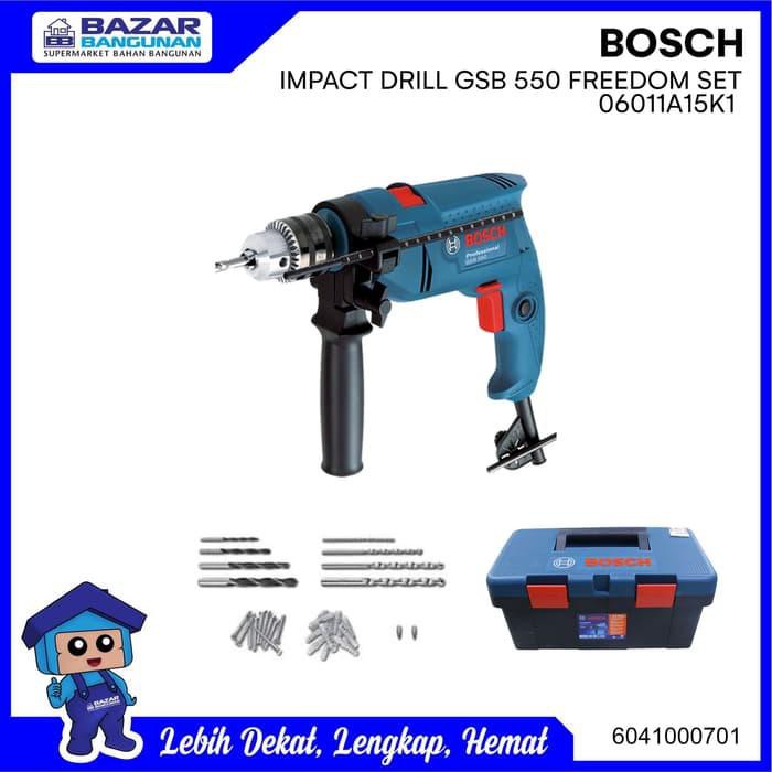 120120-REN PAKET MESIN BOR HAMMER DRILL TANGAN SET BOSCH FREEDOM GSB 550 / GSB550 Diskon
