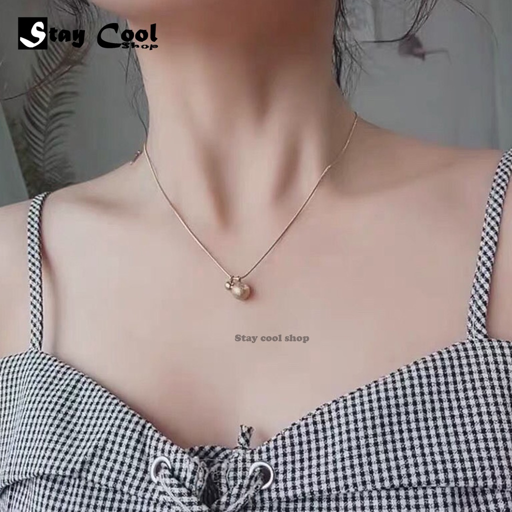 [ Bayar Ditempat ] Kalung Titanium Gold Anti Karat Liontin Bola Pasir Juntai / Accesories Wanita Kalung Korean Style Import / Kalung Titanium Asli Ori / Kalung Kupu Kupu Aesthetic