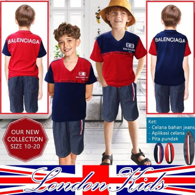 [ Variasi 01 ] Setelan Anak Celana Jeans London Kids 5~10 tahun