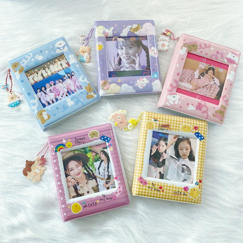 Ins 3inch Album Foto Persegi Hollow Cover 64slot Card Holder KPOP Photocard Organizer Collect Book