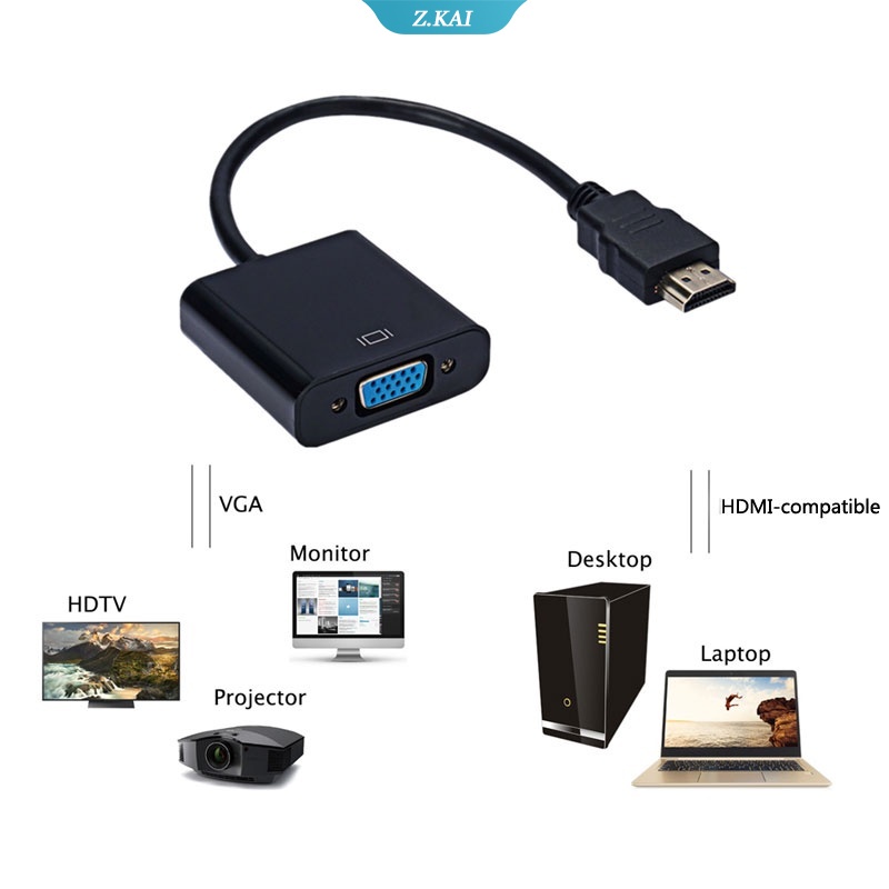 Adapter Konverter VGA HDMI Roreta HD 1080P Untuk PS4 PC Laptop TV Box