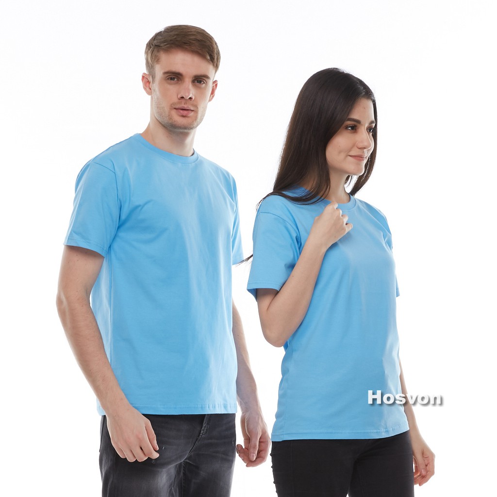 BIRU BABY Cotton Combed 20s Lengan Pendek (PRIA &amp; WANITA)