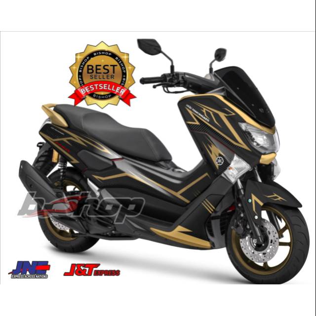 Decal Sticker NMAX gold grafis hitam variasi
