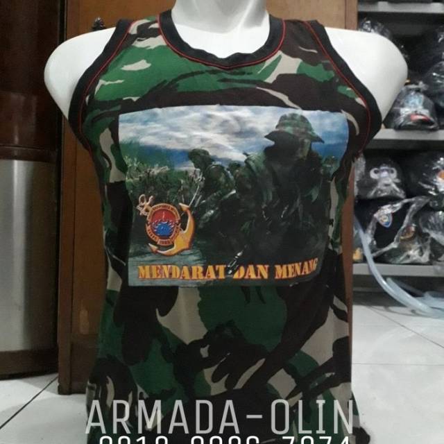 kaos singlet marinir / kaos singlet loreng marinir / kaos singlet logo