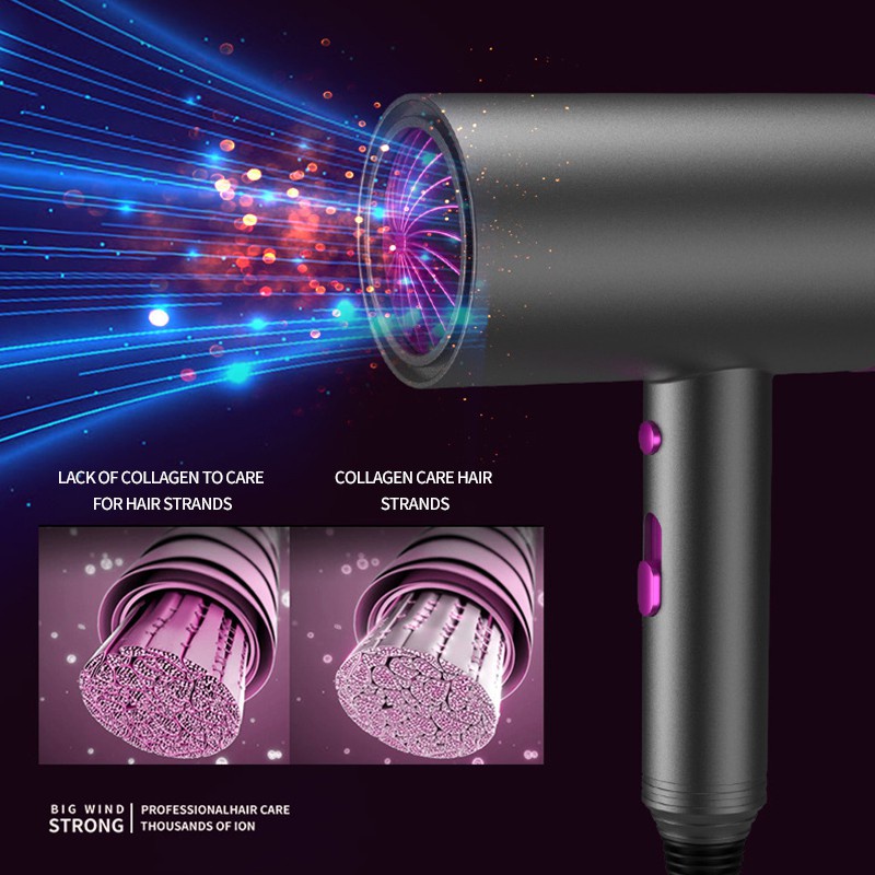 Hair Dryer Ion Negatif Suhu Konstan Panas Dan Dingin Portable Untuk Perawatan Rambut