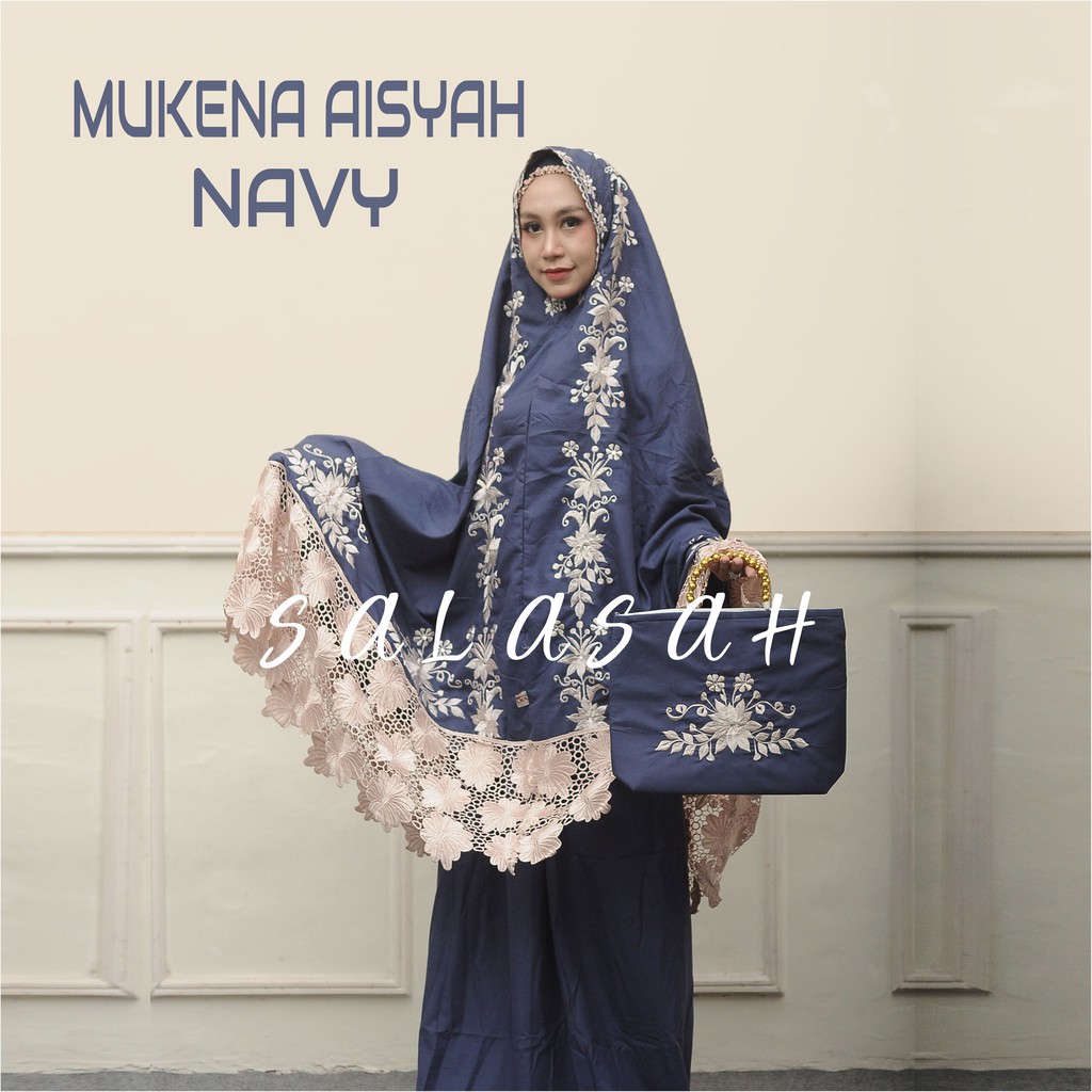 Mukena Dewasa Terbaru Sutra Polos Bordir Motif Bunga Renda Tile Cantik Traveling Tasikmalaya