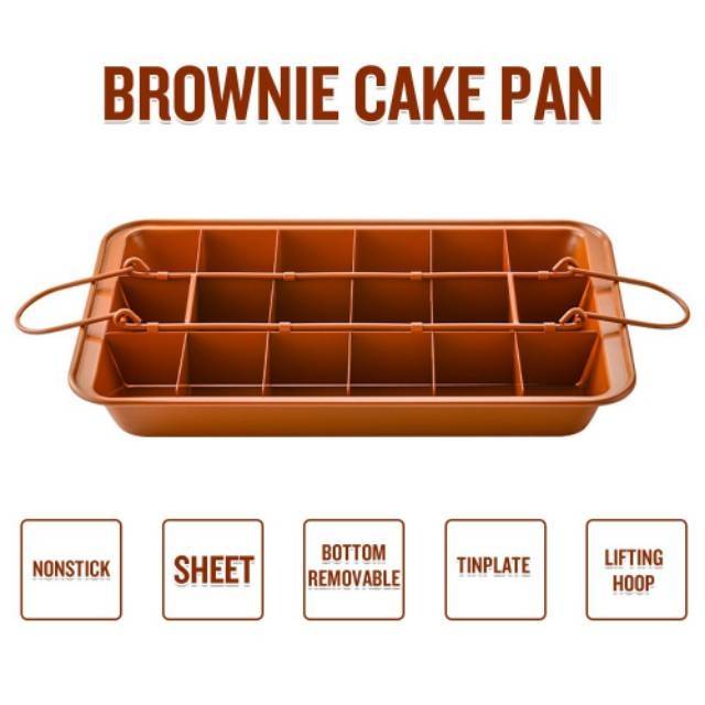 Brownie pan non stick pan Loyang brownies anti lengket sekat BONGPAS bongkar pasang roti import