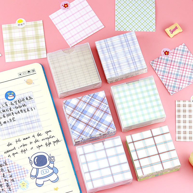 

[Artopia] 200 Lembar Tartan Memo Paper / Grid Cute Note Kertas